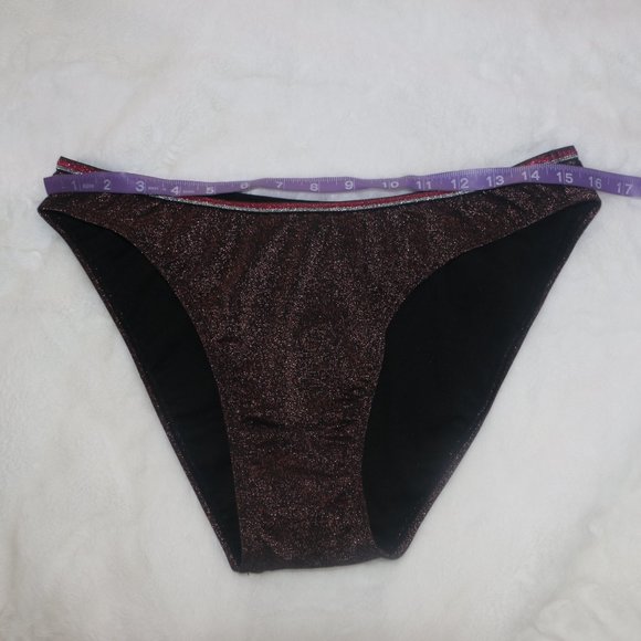 Xhilaration Shimmer High Cut Bikini Bottom - Picture 6 of 8